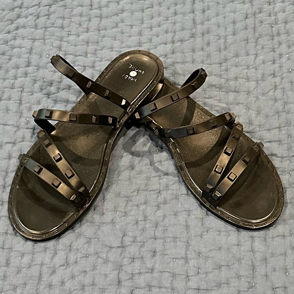Shade & Shore Size 9 Black Sandals